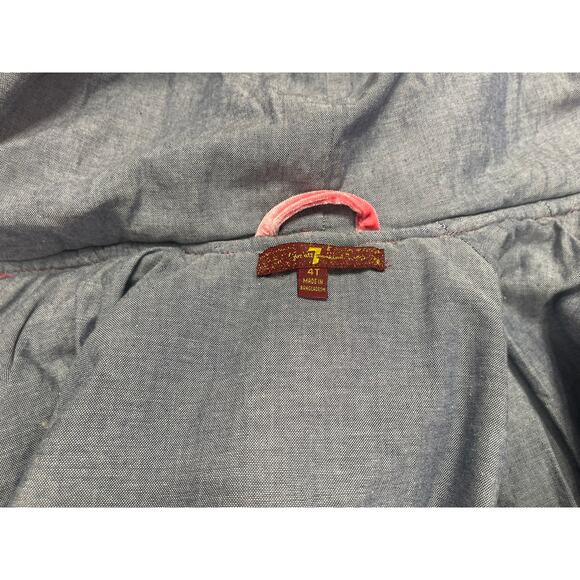 7 For All Mankind children's pink quilted hooded jacket. outerwear functional - Picture 11 of 11